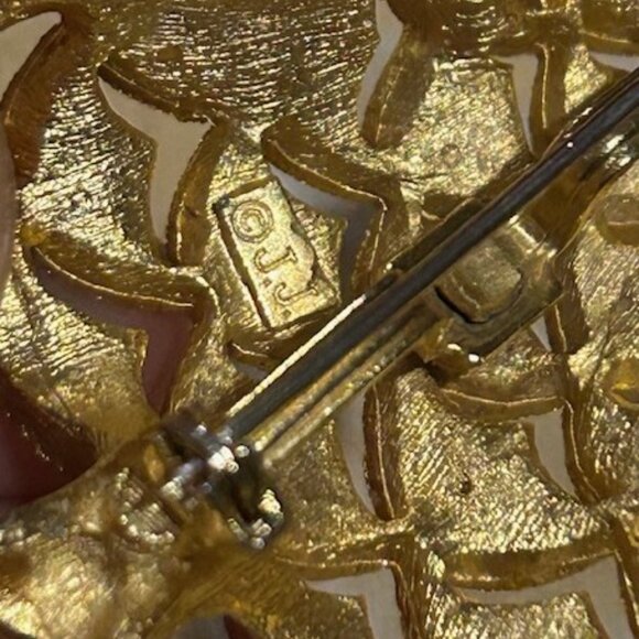 HOLIDAY🎄🎄J.J. JONETTE Brushed Gold Multi-Color Rhinestone Christmas Tree BROOC - Picture 9 of 9